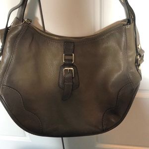 Olive Green Danier Leather Shoulder Bag